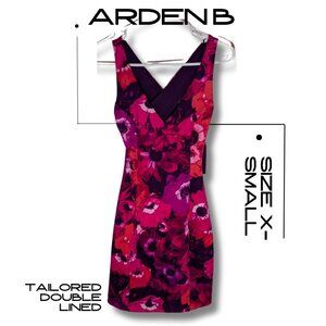 Tailored Arden B. Cocktail Mini Dress - Floral Print - Size XS